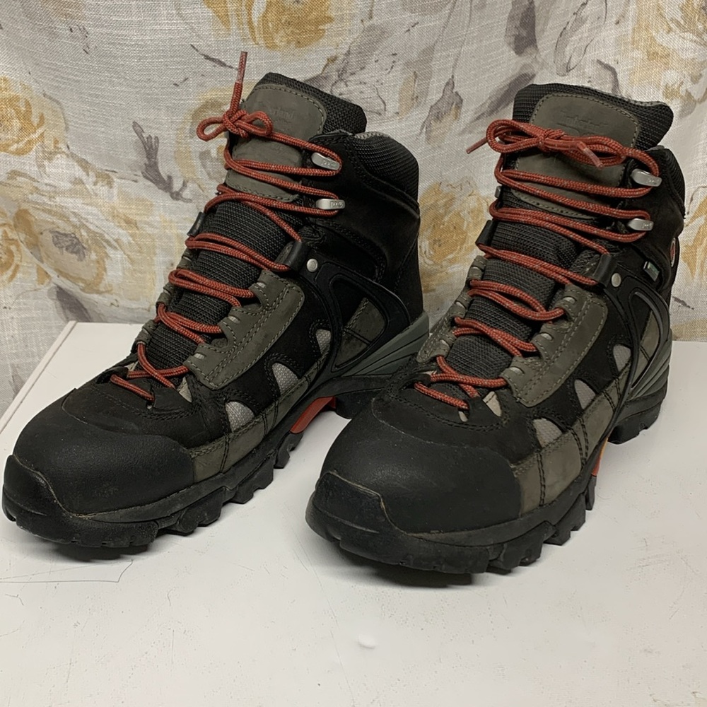 Timberland Black Hiking Boots with Red Laces